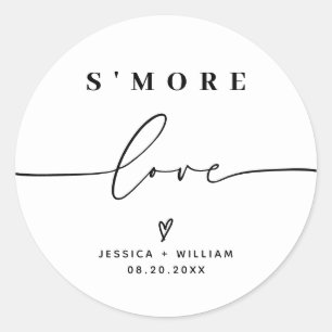 Pegatina Redonda Modern S'mores Wedding Party Favor Kit Clásico Tor
