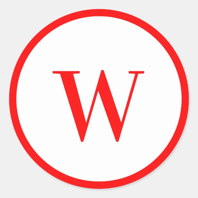 Pegatina Redonda Modern Stylish Monogram Initial (Anverso)
