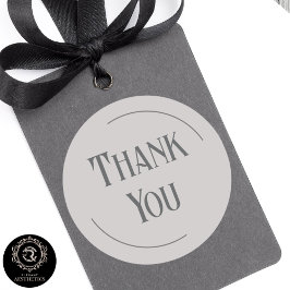 Pegatina Redonda Modern Taupe Gray Thank You Business Branding
