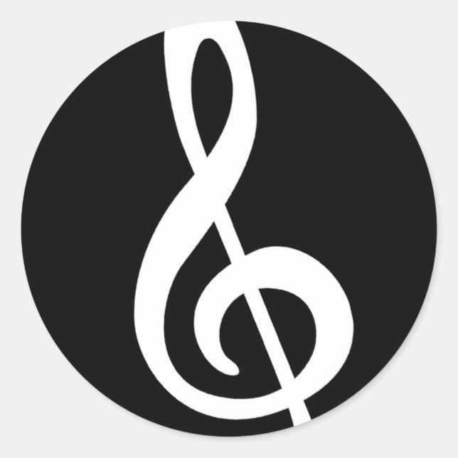 Pegatina Redonda Modern Treble Clef (Anverso)