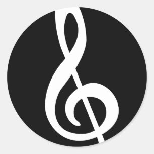 Pegatina Redonda Modern Treble Clef