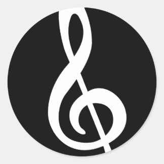 Pegatina Redonda Modern Treble Clef
