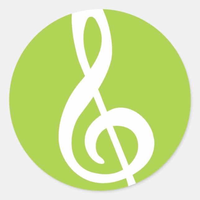 Pegatina Redonda Modern Treble Clef (Anverso)