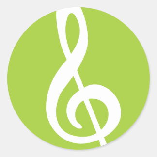 Pegatina Redonda Modern Treble Clef