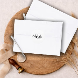 Pegatina Redonda Modern Wedding Monogram