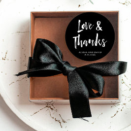 Pegatina Redonda Modern Wish | Boda blanco y negro