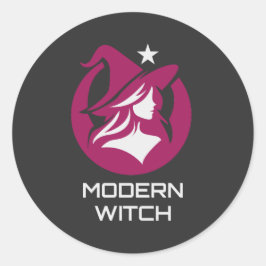 Pegatina Redonda Modern Witch Pagan Magic