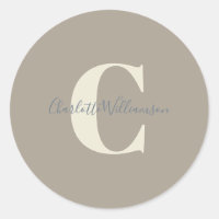 Moderna caligrafía de estilo monogramada Taupe