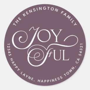 Pegatina Redonda Moderna dirección de retorno de vacaciones alegre 