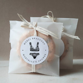 Pegatina Redonda Moderna ducha de lencería Gracias