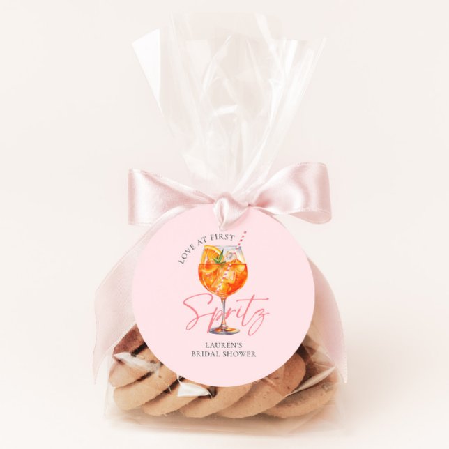 Pegatina Redonda Moderna ducha de novia rosa de Aperol Spritz (Subido por el creador)
