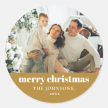 Moderna elegancia Feliz Navidad Personalizado Gold