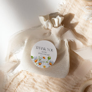 Pegatina Redonda Moderna escuela de agua Minimalista Daisy Bridal S