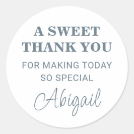 Pegatina Redonda Moderna Gracias A La Tipografía Minimalista