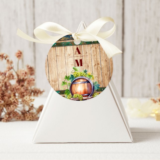 Pegatina Redonda Moderna Moda acuarela Vineyard Boda paisajístico (Subido por el creador)