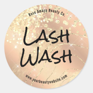 Pegatina Redonda Moderna Moda de glamur de color beige-yelash Clean