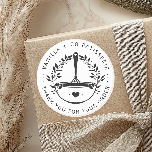 Pegatina Redonda Moderna Panadería Pastelería Cliente Gracias (Subido por el creador)