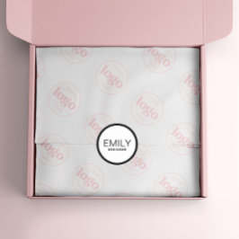 Pegatina Redonda Moderna tipografía negra borde negro