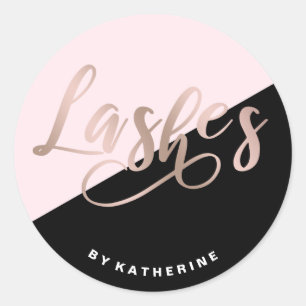 Pegatina Redonda Moderna y elegante extensión de azotes de oro rosa