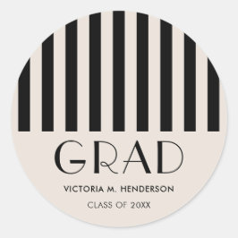 Pegatina Redonda Moderna y elegante fiesta de graduación retro