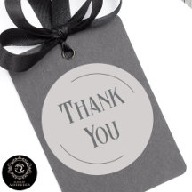 Moderno agradecimiento empresarial branding gris t