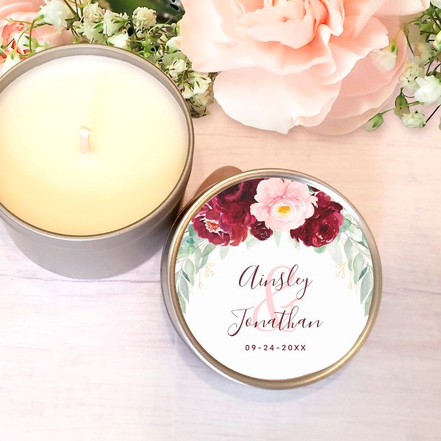 Pegatina Redonda Moderno Boda de vegetación floral de Rubor en Borg (Subido por el creador)