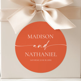 Pegatina Redonda Moderno Boda elegante Minimalista Verona Sunset