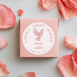 Pegatina Redonda Moderno Boda Minimalista elegante Romeo y Julieta