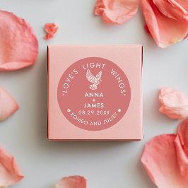 Pegatina Redonda Moderno Boda Minimalista elegante Romeo y Julieta