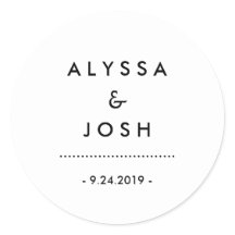 Moderno Boda minimalista en blanco y negro