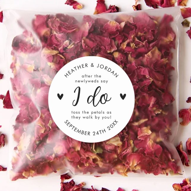 Pegatina Redonda Moderno Boda Rústico Toss Me Confetti Favor (Subido por el creador)