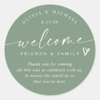 Moderno Boda verde sabio Bienvenida Hotel Bag