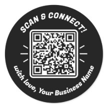 Moderno código QR blanco negro con amor