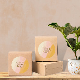 Pegatina Redonda Moderno color de agua Boho ducha de novia amarilla