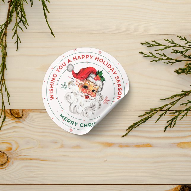 Pegatina Redonda Moderno Colorful Merry Christmas Classic Round (Subido por el creador)