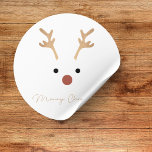 Pegatina Redonda Moderno Colorful Merry Christmas Classic Round<br><div class="desc">navidad,  navidad,  modernidad,  colorido,  tipografía,  simple,  audaz,  corazón,  mínimo,  navidad regalos,  regalo de regalo</div>