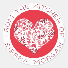 Pegatina Redonda Moderno De La Cocina De Los Tratamientos Botánicos