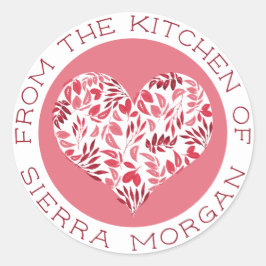 Pegatina Redonda Moderno De La Cocina De Los Tratamientos Botánicos