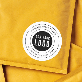 Pegatina Redonda Moderno Doble borde Añadir su logotipo Gracias