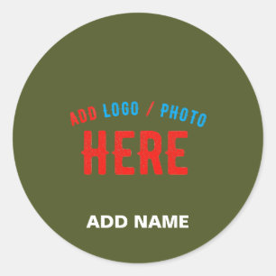 PEGATINA REDONDA MODERNO EJÉRCITO PERSONALIZADO VERIFICADO VERDE VE