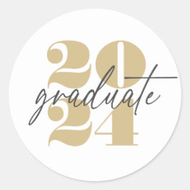 Pegatina Redonda Moderno Grado Minimalista en aumento | Oro + Blanc