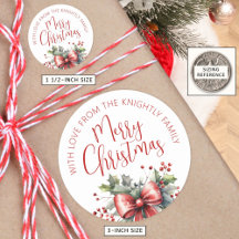 Moderno guión navideño rojo se dobla de nombre