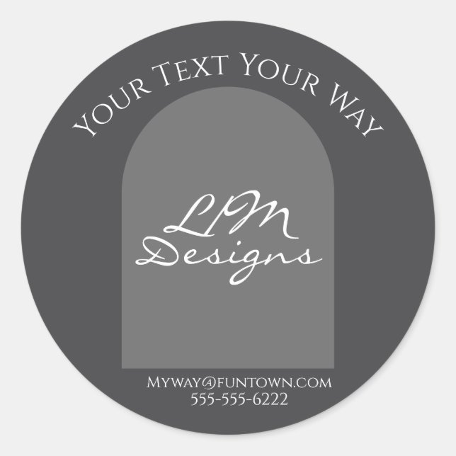 Pegatina Redonda Moderno Minimalista (Anverso)