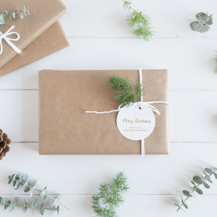 Pegatina Redonda Moderno minimalista Festividad navideña con mucho 