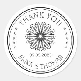 Pegatina Redonda Moderno minimalista Gracias Mason Jar Flower