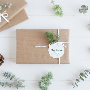 Pegatina Redonda Moderno minimalista Regalo de Navidad de Feliz Ver