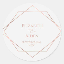 Pegatina Redonda Moderno, mínimo , pur, blanco, rosegold (imitat)