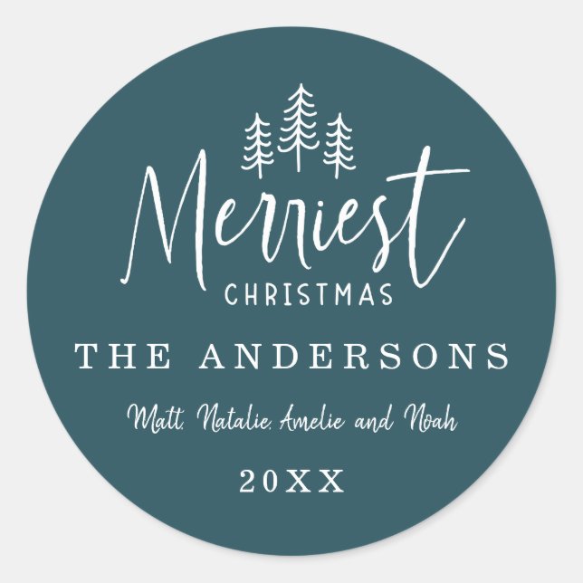 Pegatina Redonda moderno minimo rústico multifoto (Anverso)