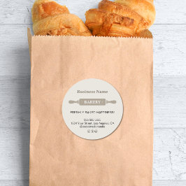 Pegatina Redonda Moderno negocio de panadería Rolling Pin