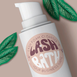 Pegatina Redonda Moderno Retro Groovy 2 OZ Frasco Baño de Bañera